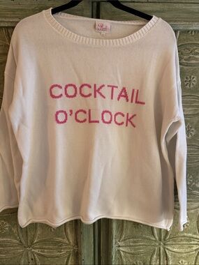Cocktail O’clock sweater from Pink Pineapple. Medium